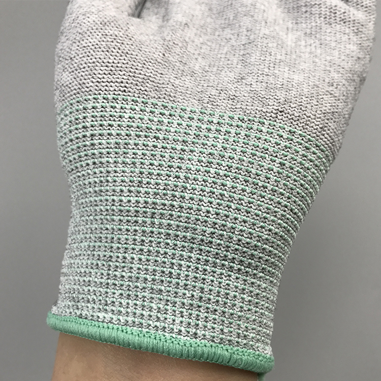 Carbon Fiber PU Fingertip Coated Nylon  Glove