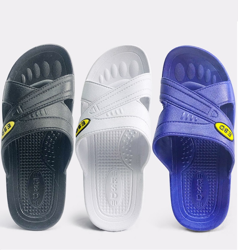 Black Blue White SPU Esd Slipper