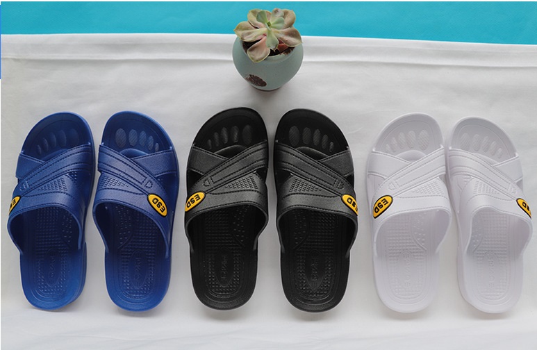 Black Blue White SPU Esd Slipper