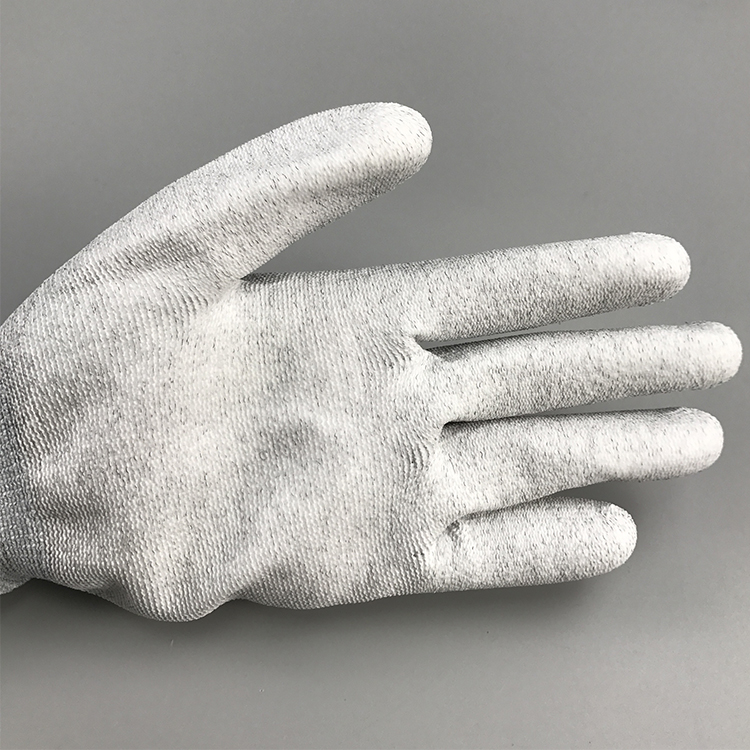 Carbon Fiber Nylon ESD Palm PU Coated Glove