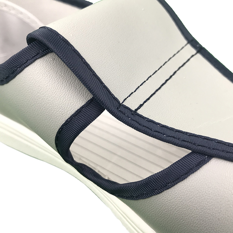 PVC Outsole Four Holes ESD Leather Shoes  
