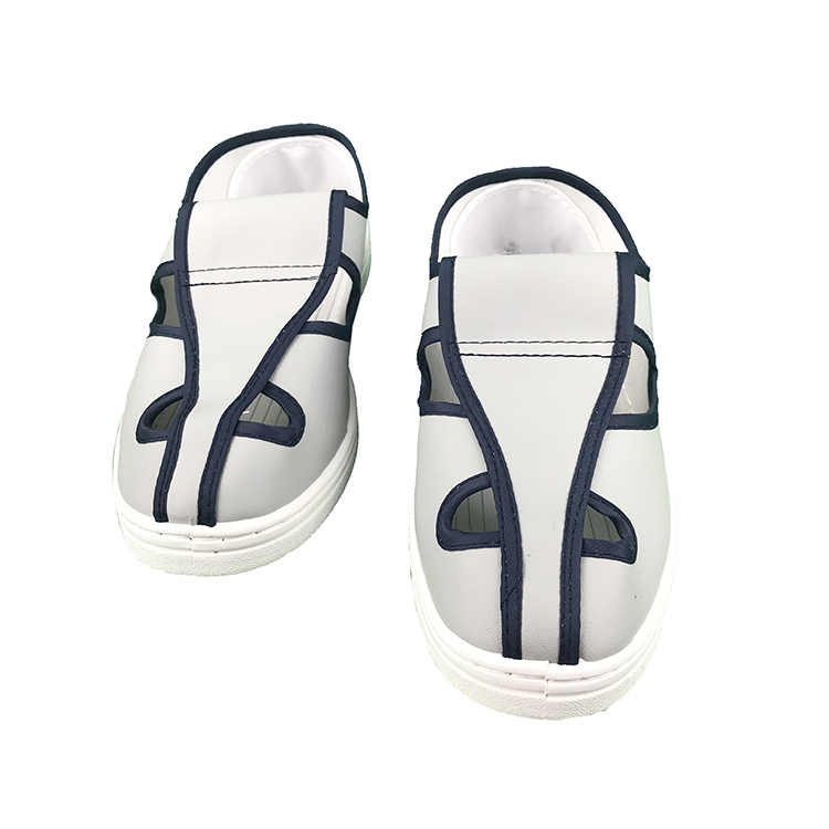 PVC Outsole Four Holes ESD Leather Shoes  